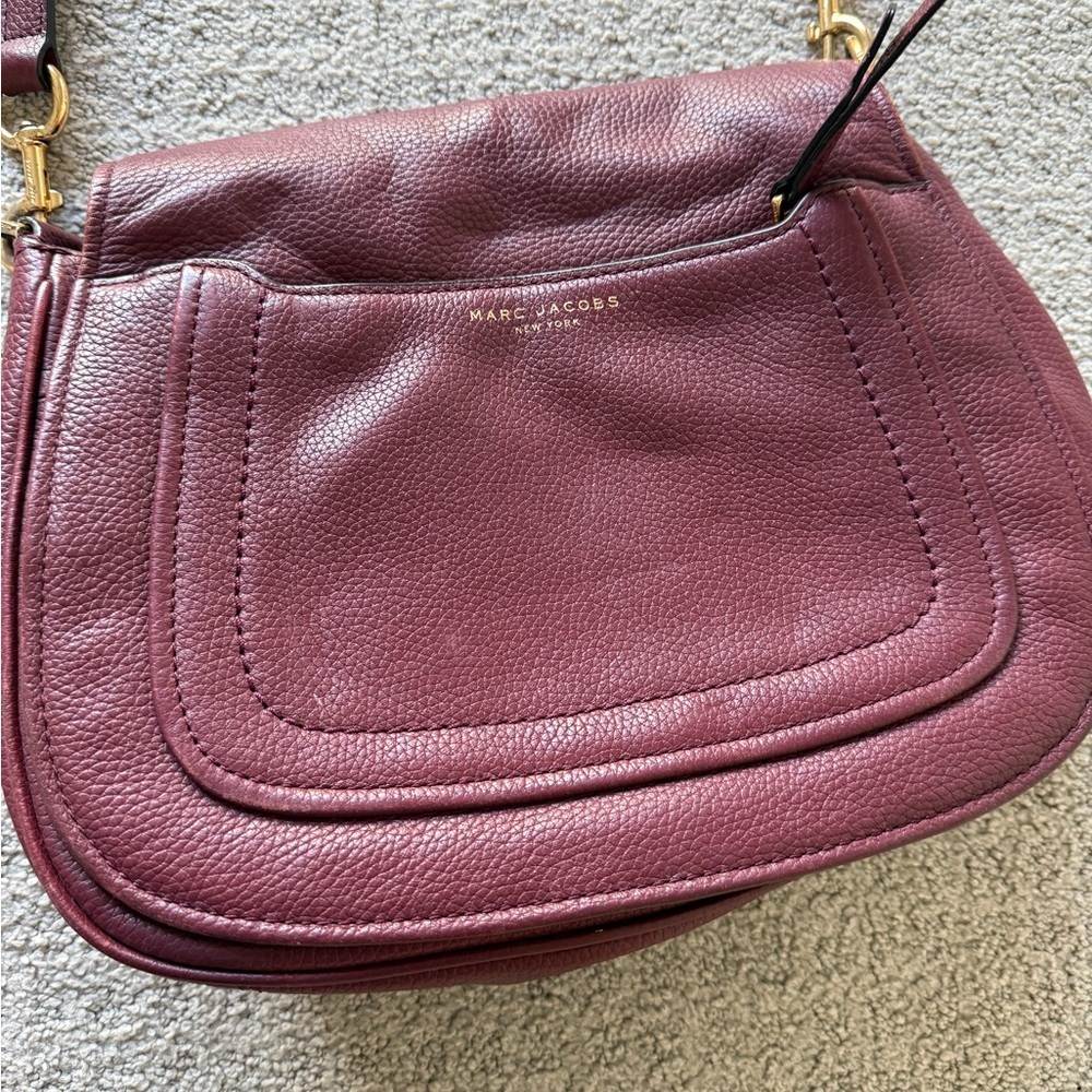 Marc Jacobs Empire City Sultry Red Burgundy Pebbled Leather Purse